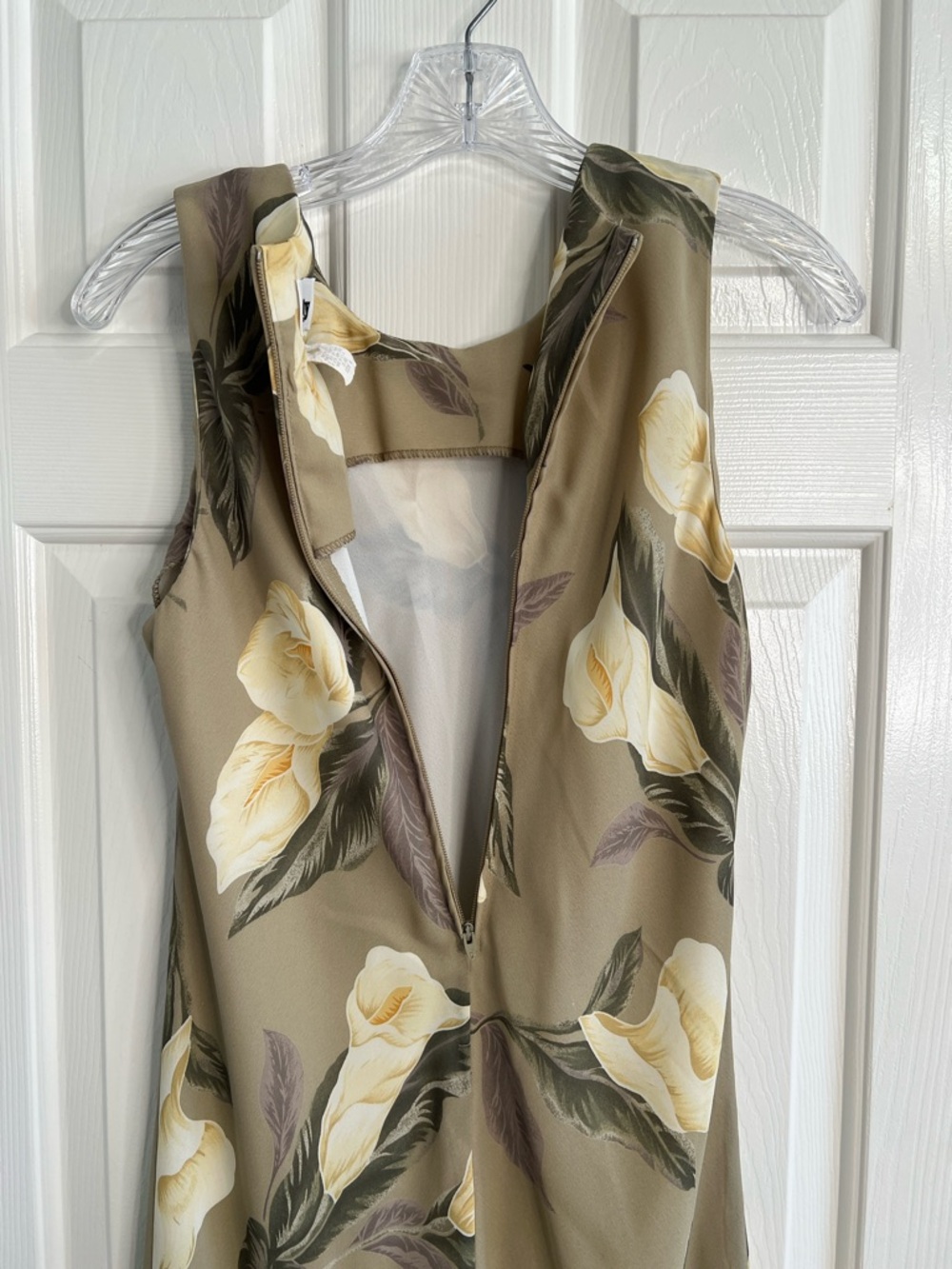 Vintage Kristy maxi high neck sleeveless calla lily floral print dress size 8 - Picture 7 of 7